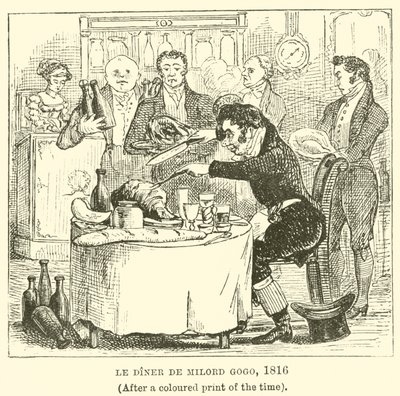 Le Diner de Milord Gogo, 1816, (Dopo una stampa colorata dell